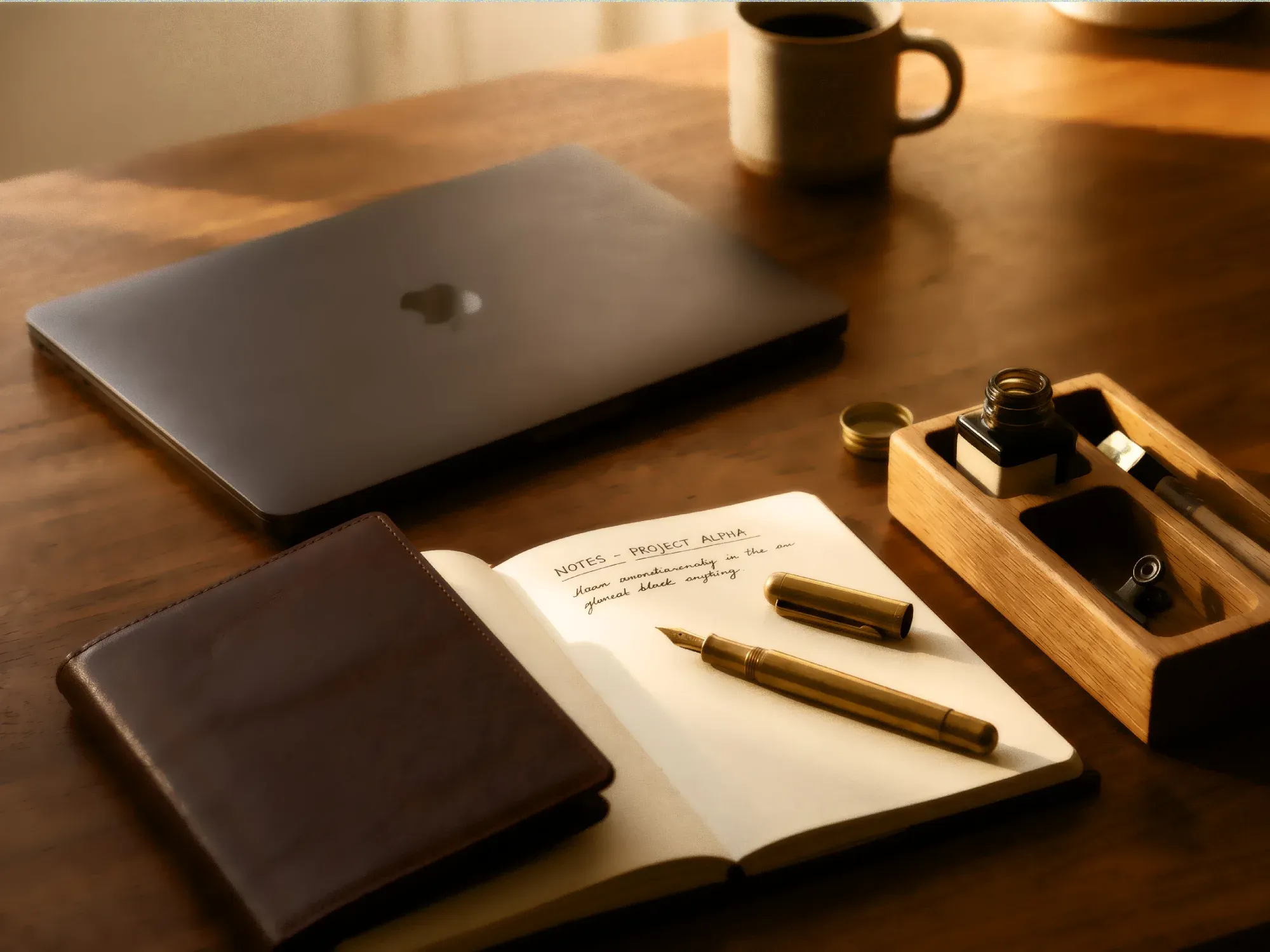 Minimal notebook cover from the Kite & Stone desk kit in a calm, logo-free composition.